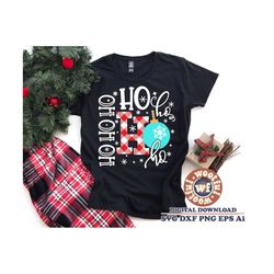 ho ho ho svg, merry and bright svg, merry christmas svg, winter svg, holiday svg, buffalo plaid svg, svg dxf eps ai png silhouette cricut