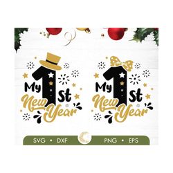 my first new year bundle svg, baby new year number design svg, new year sublimation, my first new year svg, happy new year svg