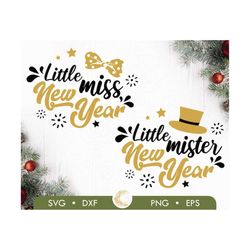 little new year bundle svg, little miss new year bundle svg, little mister new year svg, baby new year design svg, new year sublimation