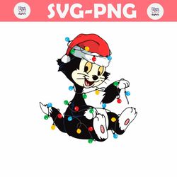 figaro pinocchio wear santa hat svg