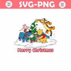 winnie the pooh and friends christmas svg