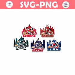 mickey and friends play football svg bundle