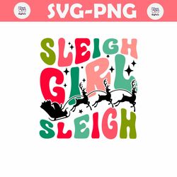 sleigh girl sleigh santa reindeer svg