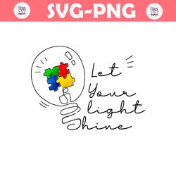 autism awareness let your light shine puzzle piece png