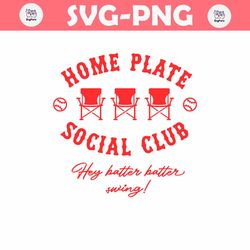 home plate social club baseball game day svg