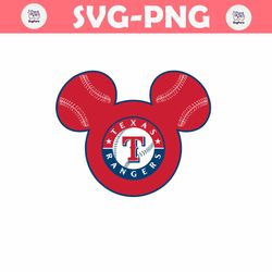 mickey mouse head texas rangers svg