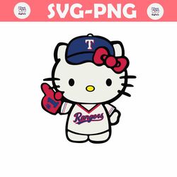 hello kitty texas rangers baseball team svg