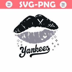 funny lips yankees baseball team svg