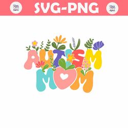 floral autism mom wildflowers svg