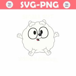 pom pom bluey small but hardy breed svg