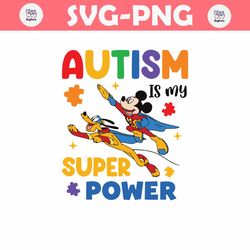 mickey pluto autism is my super power svg