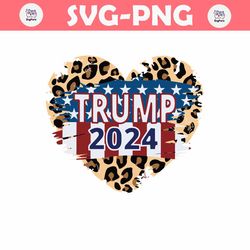 trump 2024 for president leopard heart svg