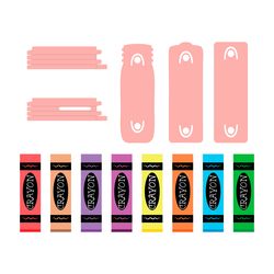 crayon glitter pen wraps svg digital download files