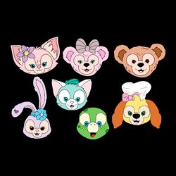 duffy and friends svg, easy cut file for cricut, layered by colour