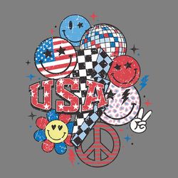 retro fourth of july smiley lightning disco png