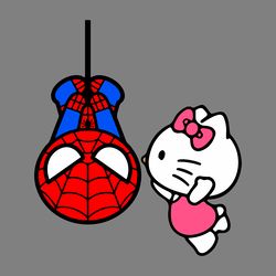 spider-man kissing kitty svg digital download files