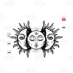 sun and moon, trending, trending svg, sun and moon svg, sun and moon sticker, sun and moon vector, sun and moon shirts,