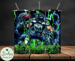 Seattle Seahawks Tumbler Wrap Glow, NFL Logo Tumbler Png, NFL Design Png-29