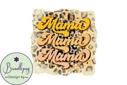 Retro Mama Leopard Mothers Day PNG Design 07