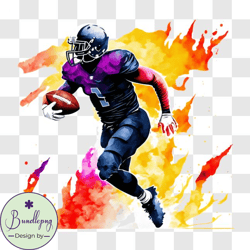 Passionate Football Player with Burning Determination PNG Design 326