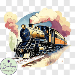 old fashioned train on the move png design 166