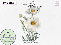 vintage daisy flower sublimation png design 174