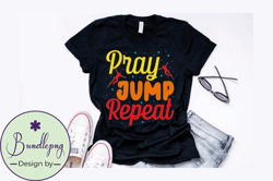 pray jump repeat vintage t shirt design design 200