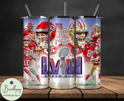 kansas city chiefs vs san francisco 49ers super bowl tumbler png, super bowl 2024 tumbler wrap 57