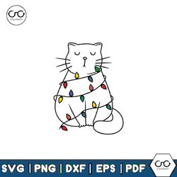 ute cat christmas lights svg