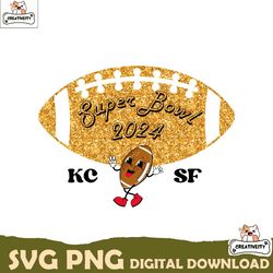 glitter kc vs sf football 2024 super bowl png