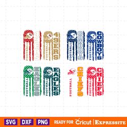 vintage nfl flag football helmet svg bundle