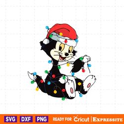 figaro pinocchio wear santa hat svg