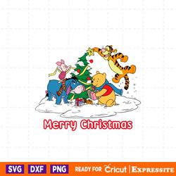 winnie the pooh and friends christmas svg