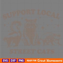 vintage support local street cats raccoon svg