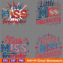 little miss firecracker svg png bundle digital download files