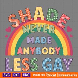 gay pride shade never made anybody less gay svg