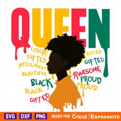 retro juneteenth queen black history svg