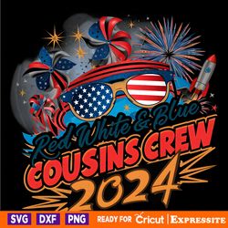 red white and blue cousins crew patriotic day png