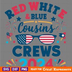 red white and blue cousins crew svg digital download files