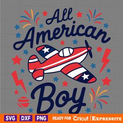 all american boy airplane independence day svg