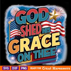 god shed his grace on thee usa flag png digital download files