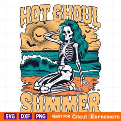 hot ghoul summer skeleton girl svg digital download files
