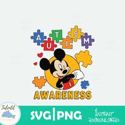 disney mickey autism awareness puzzle piece svg