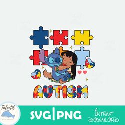 disney autism lilo holding stitch autism svg