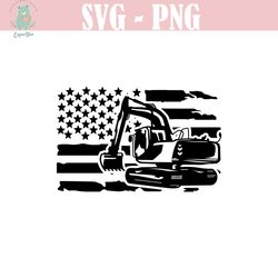 us flag excavator svg | heavy equipment clipart | machine operator dad cut file | construction shirt png | home builder