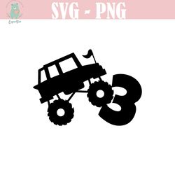 3rd birthday monster truck svg files for cricut shirt for kids monster truck png files