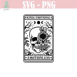 kinda emotional kinda emotionless svg | tarot flower skull svg | dead inside svg | cricut cut file cnc clipart vector
