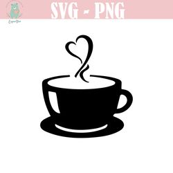 mug svg , mug with heart steam svg , coffee svg ,coffee svg for cricut ,coffee svg for silhouette , coffee cut file