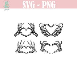 skeleton hands heart sign svg bundle- valentine's day- svg png