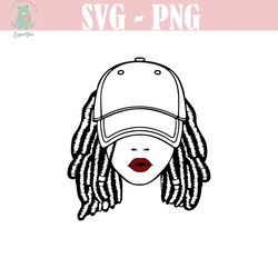 locs hair girl, svg, png files for cricut sublimation
